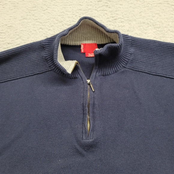 Levis Sweater Mens XL Blue 1/4 Zip Casual Elastic Waist Stretch‎ Long Sleeve - Picture 2 of 13